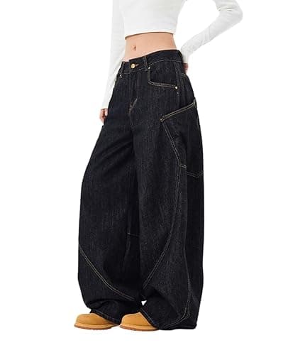 Lafaguw Baggy Jeans for Woman Men High Waisted Barrel Leg Jeans Casual Loose Denim Pants Streetwear Clothes - Image 1