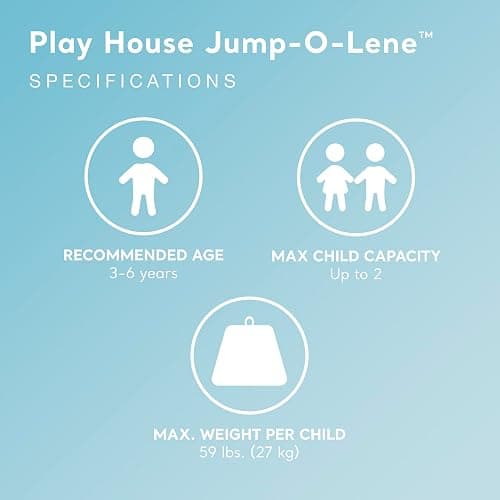 Intex Inflatable Jump-O-Lene Indoor or Outdoor Playhouse Trampoline Bounce Castle House with Crawl-Thru Door and Net for Kids Ages 3-6 - 1 Pack thumbnail 3