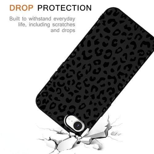2 Pack for iPhone 16E 6.1'' Cheetah Print Cases, Cute Luxury Leopard Print Pattern Design Cases for Women Men Girls, Fashion Retro Shockproof Anti Scratch Protection Silicone Soft TPU Cover thumbnail 5