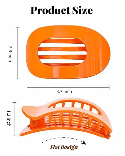 Secroma 6 PCS Flat Hair Clips for Women, French Medium Non Slip Claw Clips | Minimalist Glossy Design with Strong Grip for Thick Thin Hair, Keeps Hair Secure for Low Buns, Updos and Everyday Styling thumbnail 4
