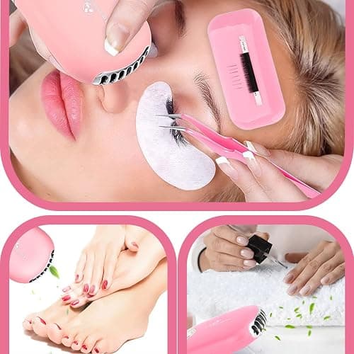 Lash Extension Kit Professional Eyelash Extensions Supplies Training for Beginners Mannequin Head Grafting Lash USB Fan Lash Shampoo Brush Spraye 0.07D Curl Mix 8-15mm Practice Eyelash Strips thumbnail 6