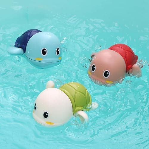 SEPHIX Bath Toys for Toddlers 1-3, Cute Swimming Turtle Bath Toys for 1 2 Year Old Boy Girl Gifts, Water Pool Toys for Baby Toddler Toys Age 1-4, Wind-up Infant Bathtub Toys, 3 Pack thumbnail 5