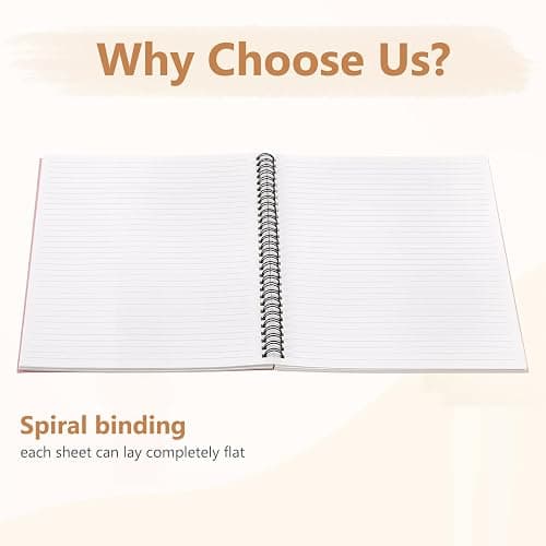 Fuutreo 6 Pack B5 Spiral Notebooks 10.5 x 7.45 Inch College Ruled Aesthetic Journal Kraft Hardcover 70 Sheets (140 Pages) Spiral Notebook for Office Students Work Journaling(Fresh,Morandi) thumbnail 5