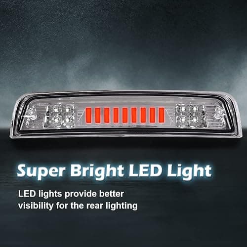 PIT66 LED Bar 3rd Brake Light, Compatible with 2009-2017 Dodge Ram 1500 2500 3500 I Type High Mount Stop Light Rear Tail Cargo Lamps Clear Lens Chrome Housing thumbnail 3