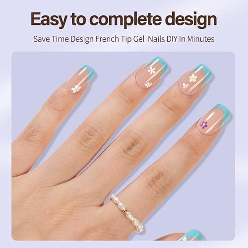 Misssix XBASICTIPS French Tip Press On Nails, 150 Pcs Short Square French Gel Nail Tips, Soft Gel Pre-shaped No File Need Fake Nails for Nail Art DIY Extension Designs, 15 Sizes thumbnail 2