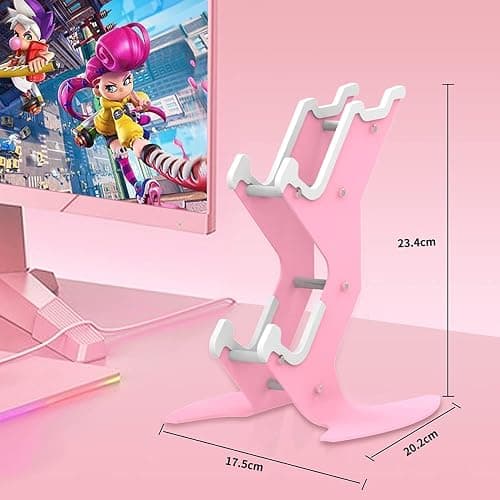 Controller Holder Pink, Game Controller Rack Headset Stand for Xbox Series X S/Xbox one / PS5 / PS4 / NS/PC/Headset, Aluminum Metal Headset Mount Universal Organizer for Video Game Accessories thumbnail 7