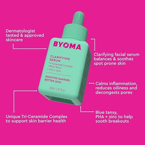 BYOMA Clarifying Serum - Barrier Repair Serum - Clarifying Facial Serum for Acne Prone Skin - Calming Face Serum with Ceramides, Blue Tansy, PHA & Zinc - Balanced & Healthy Skin - 1.01 fl. oz - 1.01 Fl Oz thumbnail 3
