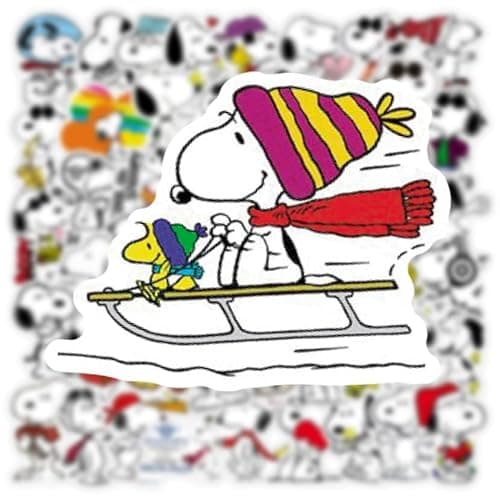 50pcs Snoopy Stickers, Cute Cartoon Dog Stickers Packsfor Boys Girls Teens, Waterproof Vinyl Classic Manga Characters Decals for Water Bottle Books Skateboard Laptop thumbnail 6