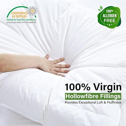 EGYPTO Soft Hollowfibre 13.5 Tog Duvet King Size with Jumbo Pillow Set – Anti Allergy King Size Quilt - Luxurious Warm Duvets for Home, Hotel (King, 13.5 Tog) - 13.5 TOG - King thumbnail 4