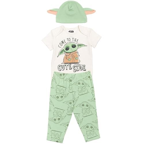 STAR WARS Millennium Falcon Chewbacca Darth Vader Baby 3 Piece Outfit Set: Cuddly Bodysuit Pants Hat Newborn to Infant thumbnail 2