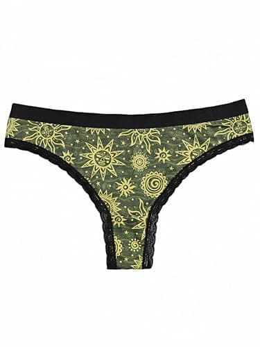 Morvia Variety of Panties Thongs Sexy Cute Chic Gothic Contrast Lace Halloween Skulls Stars Inspired Print Random Underwear thumbnail 6