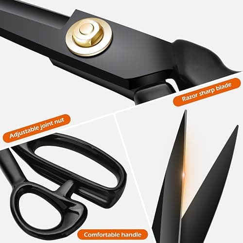 Fabric Scissors Professional, 8" Heavy Duty Sewing Scissor for Fabric Cutting, Tailor Sharp Sewing Shears for Cutting Leather craft Home Office Students Artists Dressmakers thumbnail 4