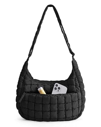 BAGSMART Crossbody Hobo Bag for Women, Quilted Puffy Purses for Women Soft Fluffy Cute Shoulder Handbag for Daily Use - Image 1