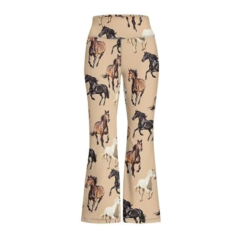 GWDDCMGYH Girls Leggings Floral Print High-Waisted Flared Pants 5-14 Years thumbnail 4