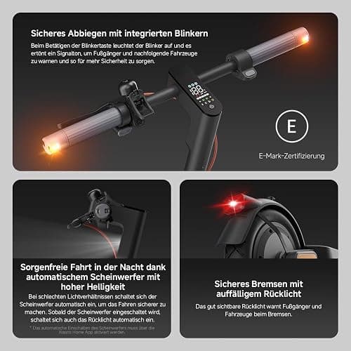 Xiaomi E-Scooter 4 Lite, 4 Pro Plus, 4 Ultra, 5 Elite, 5, 5 Pro oder 5 Max mit Deutscher Straßenzulassung (max 20km/h, bis zu 70km Reichweite und 25% Steigung, Luftreifen, Dual-Bremsen, Display, App) thumbnail 15