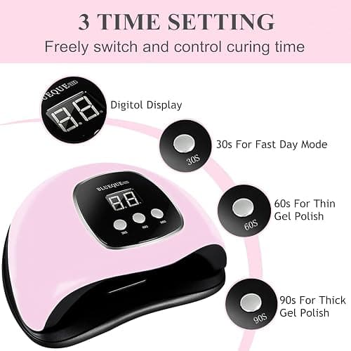 BIGBEAR UV Light for Nails, 48W UV LED Nail Lamp for Gel Polish, Fast Nail Dryer with Automatic Sensor, 3 Timer Setting, Small and Portable, LED Nail Light for Fingernail and Toenail thumbnail 5