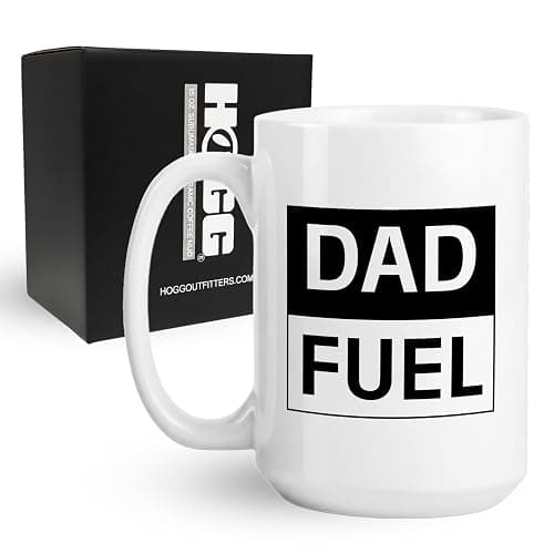 Dad Fuel Coffee Mug, Dad Coffee Mug, Funny Fathers Day Cup, 15oz Ceramic Novelty Gag Gift, Birthday Christmas Gift for Coworker, Dishwasher Safe Microwave Safe BPA Free Cup - Image 1
