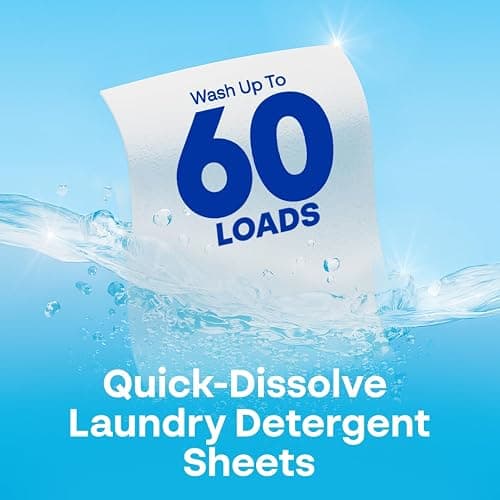 Earth Breeze Laundry Detergent Sheets Fresh Scent - 60 Loads Eco Liquidless Soap - Travel-Friendly for Hot & Cold Cycles, Tackles Tough Stains & Odors - Gentle on Skin, 30 Ct thumbnail 5