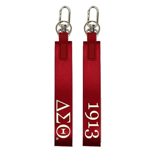 Sorority Shop Delta Sigma Theta Keychain - Hands-Free Wristlet Lanyard Keychain with Sorority Name, 9" Durable Polyester Strap with Alloy Hardware, Holder for Keys, Wallet, Accessories - Image 1