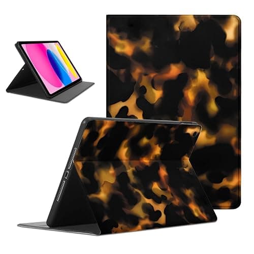 NBCDSUJ Brown Amber Tortoise Shell Tablet Case for iPad Air 5th/4th 2022/2020 10.9"/Air 11(M3/M2) 11", Cool Tortoise Shell Print Design Cover for Girls Boy, Trendy Protective Cases Flip Leather Funda - Image 1