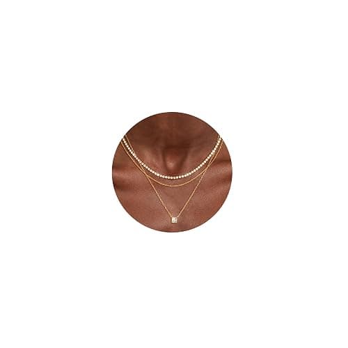 CHESKY Layered Gold Necklaces for Women Trendy, Dainty 14K Gold Plated CZ Pendant Necklace Stackble Necklace Gold Jewelry Set for Women Gifts - Image 1