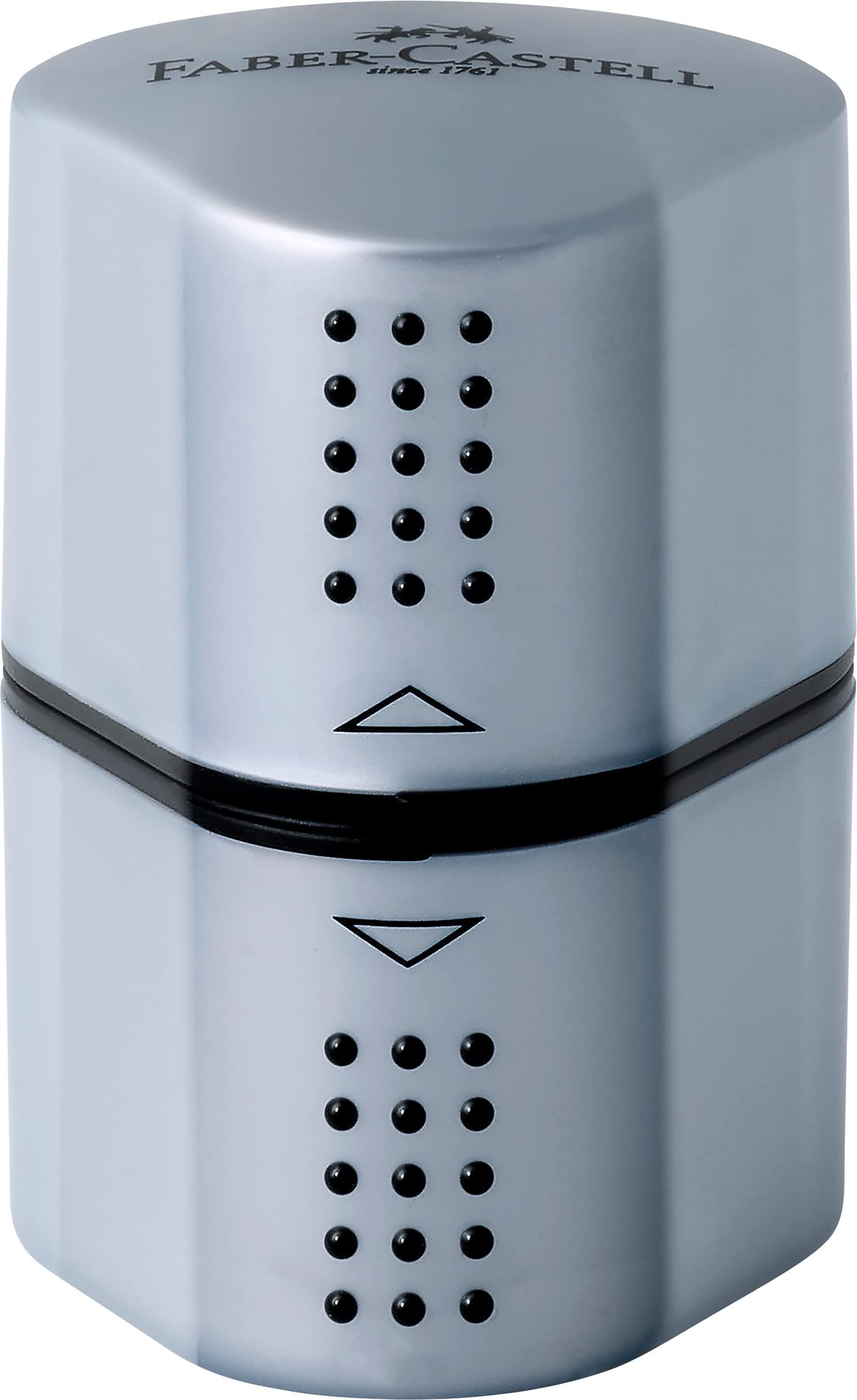 Faber-Castell Trio Pencil Sharpener Tub Box GRIP 2001 Silver - Image 1