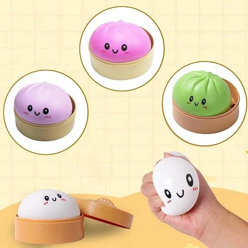 Hymhzy New 2026-Dumpling Squishies & Dumpling Squishy Mystery Box Squishy Dumpling (Pink) thumbnail 2