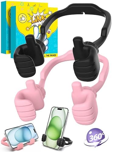 Stocking Stuffers for Teens Girls Boys Adults Cell Phone Stand: UPGRADE Adjustable Thumbs Up Lazy Phone Holder for Desk Cool Gadgets Fun Birthday Gift Ideas for Kids Teenager Women Gifts for Christmas - Image 1