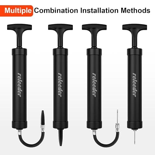 10 Inch Ball Pump Kit, Basketball Pump, Portable Air Pump with 5 Needles, 1 Nozzle & Extension Hose for Soccer Football Volleyball Water Polo Rugby Exercise Sports Ball thumbnail 7