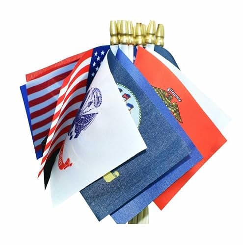 Lebei Military Flag Small Mini Army Armed Forces All Military Branches Handheld Stick Flags for Veterans Day Memorial Day 4th of july decorations,4x6 Inch 20 Pack - Image 1