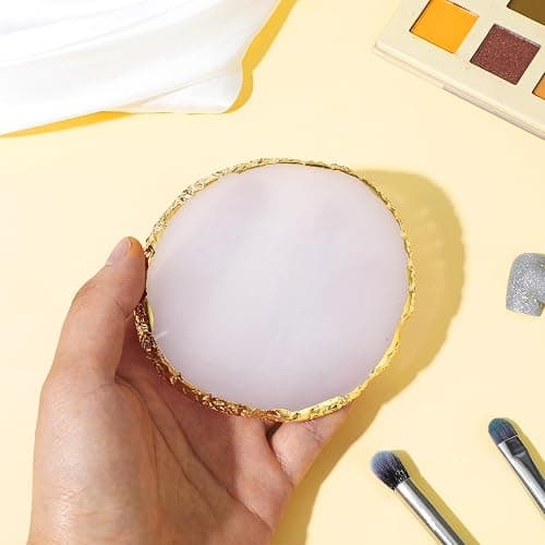 Abeillo Resin Nail Art Palette, Nail Polish Palette Nail Painting Mixed Color Palette Gilded Edge Nail Art Color Mixing Tray DIY Nail Gel Makeup Display Board Pallet for Nail Art thumbnail 5