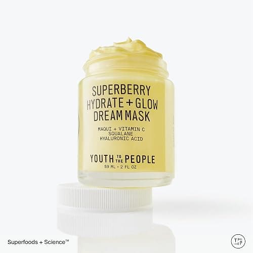 Youth To The People Superberry Dream Mask - Hyaluronic Acid + Vitamin C Face Moisturizer + Overnight Facial Mask, Hydrates + Plumps + Brightens Skin, Evens Skin Tone, For Dry + Dull Skin, Non-Greasy thumbnail 7