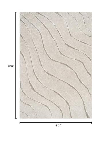 SAFAVIEH Area Rug 8x10 - Florida Shag Collection - Large - Cream & Beige, Non-Shedding & Easy Cleaning, Plush Thick Pile, Ideal for Living Room, Bedroom, Dining Space (SG472-1113) thumbnail 2