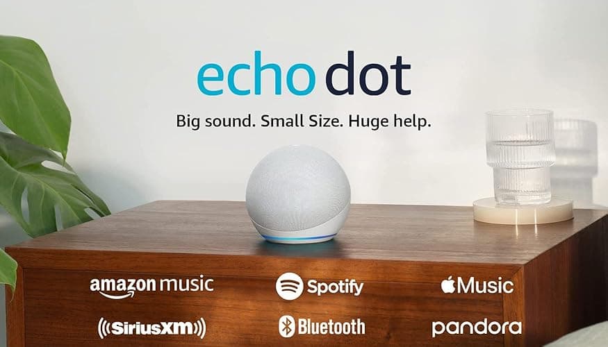 Amazon Echo Dot (newest model), Vibrant sounding Alexa speaker, Great for bedrooms, dining rooms and offices, Glacier White thumbnail 15