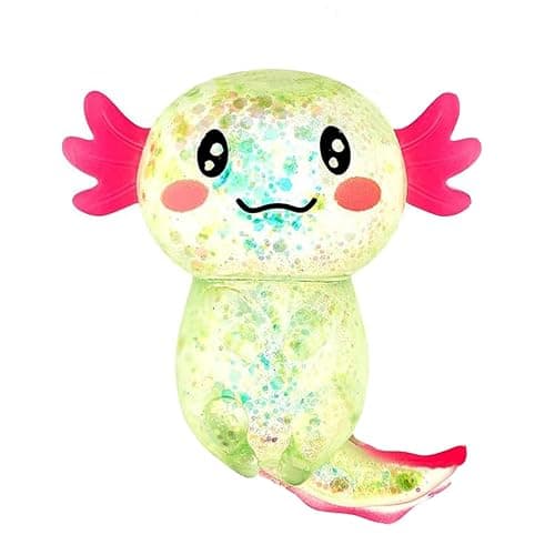 Sezua Squishy Fidget Stress Ball - Squeeze Sensory Axolotl Toys, Axolotl Squishy Sugar Stress Ball Toys for Adults Kid, Glitter Salamander Gift for Party Birthday Christmas - Axolotl - Image 1