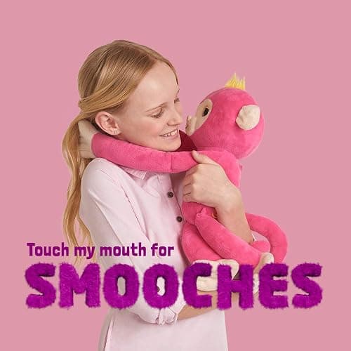 Fingerlings HUGS - Bella (Pink) - Advanced Interactive Plush Baby Monkey Pet - by WowWee thumbnail 2