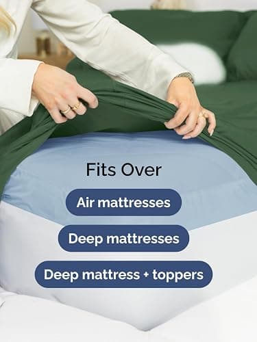 Extra Deep Pocket King Sheets - 4 Piece Breathable & Cooling Bed Sheets - Hotel Luxury Bed Sheet Set - Soft, Wrinkle Free & Comfy - Easily Fits Extra Deep Mattresses - Deep Pocket Emerald Green Sheets thumbnail 6
