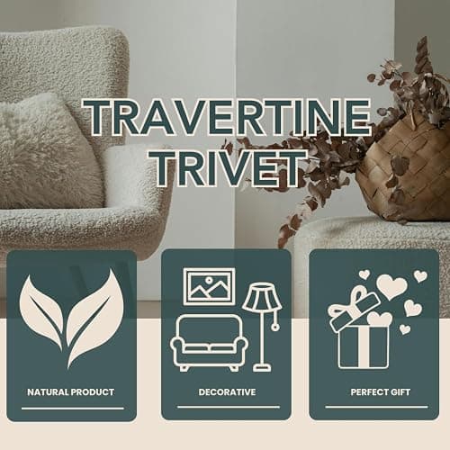 Arthur Cameron – Travertine Trivet – Minimalist Stockholm-Style Room Décor, Elegant Desk Accessory & Thoughtful Gift for Her thumbnail 7