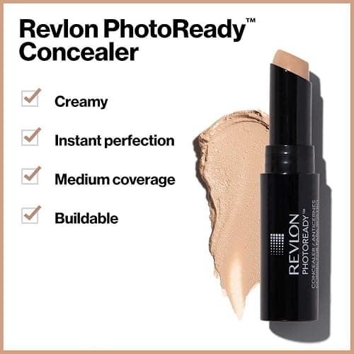 Revlon Concealer Stick, PhotoReady Face Makeup for All Skin Types, Longwear Medium- Full Coverage with Creamy Finish, Lightweight Formula, 001 Fair, 0.11 Oz thumbnail 3