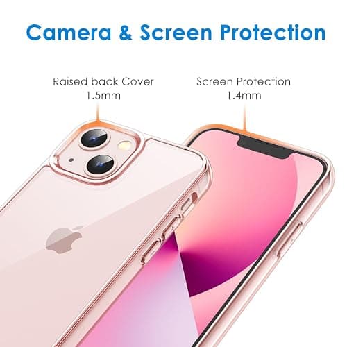 JETech Case for iPhone 13 6.1-Inch, Non-Yellowing Shockproof Phone Bumper Cover, Anti-Scratch Clear Back (Pink) thumbnail 5