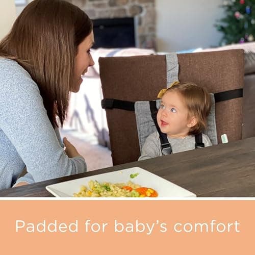 Compact Travel High Chair | Portable High Chair for Baby | Baby Travel Essential Harness Seat | Must Haves for Vacations, Restaurants, Family Visits with Babies | Portable Highchair Seat with Straps thumbnail 7
