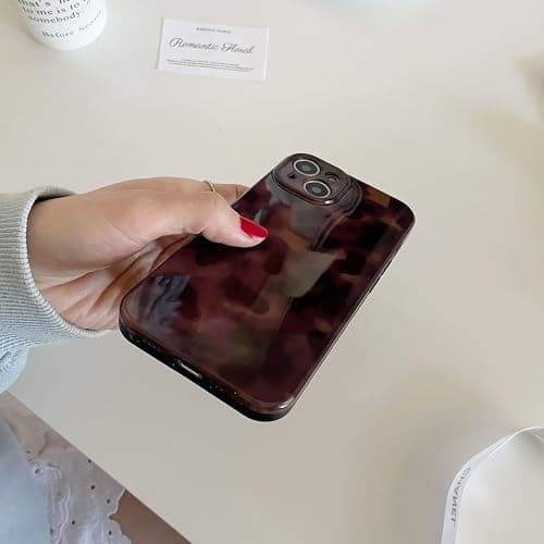 Reezaddin Aesthetic Tortoise Shell Phone Case for iPhone 15 Pro 6.1in,Retro Cool Girl Leopard Print Brown Amber Trendy Full Camera Protective Cover for iPhone 15pro 6.1" thumbnail 8