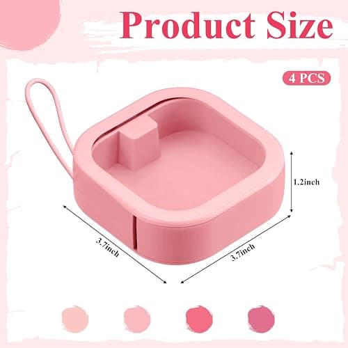 Kathfly 4 Pcs Pink Color Hair Tie Organizer Portable Hair Accessory Storage Containers Stackable Tie Bobby Pin Holder Home Cotton Swab Dispenser Accessories Jewelry Organizer Box thumbnail 2