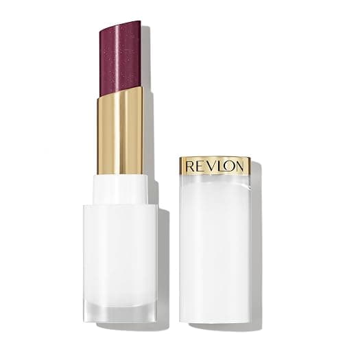 REVLON Super Lustrous Glass Shine Balm, Hydrating Tinted Lip Balm with Hyaluronic Acid, Aloe & Rose Quartz, Medium-Dark Plum Lipstick, 015 Black Cherry, 0.11 oz - Image 1