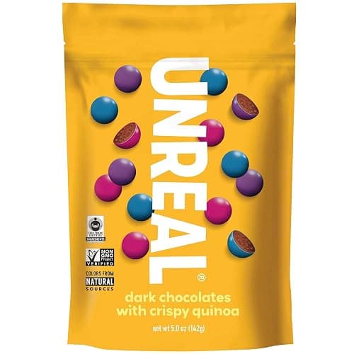 Unreal, Candy Coated Chocolate Crispy Quinoa Gems Bag, 5 Ounce - Image 1