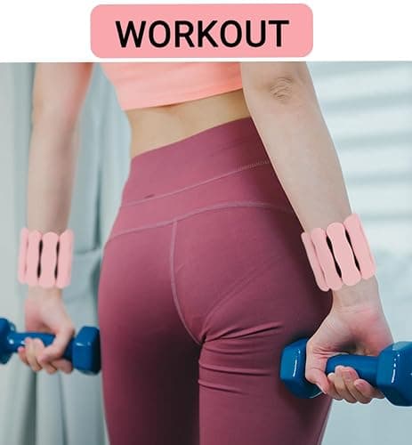Wrist Ankle Weights for Women Men Kids, Leg Arm Wrist Weights Bangles 1lb*2 2lb*2 Wearable Weights Pilates Weighted Bracelet for Strength Training Walking Swimming Yoga Physical Therapy thumbnail 6