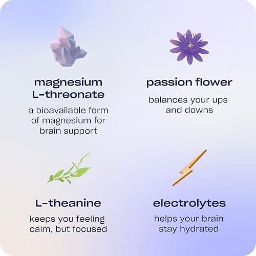 Recess Mood Powder, Calming Magnesium L-Threonate Blend with Passion Flower, L-Theanine, Electrolytes, Magnesium Calm Support Supplement - Gradient Berry Pack of 10 thumbnail 5
