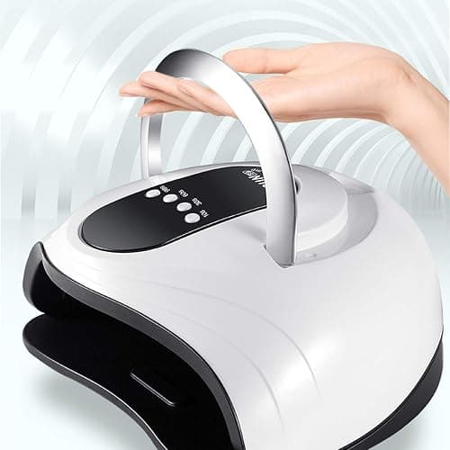 Sunrich UV Gel Nail Lamp 120W LED Nail Light Fast Dryer for Gel Polish Curing with 4 Timers Portable Handle Large Space Automatic Sensor (White) thumbnail 6