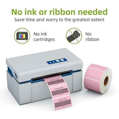 Anylabel 2.25" x 1.25" Pink Direct Thermal Labels, Replacement for Self-Adhesive Address Shipping Barcode Thermal Stickers, Compatible with Rollo & Zebra Thermal Label Printer(1 Roll, 1000 Labels) thumbnail 5