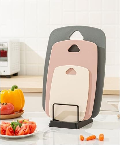 Cutting Boards for Kitchen,Plastic Cutting Board Set of 3, Thick Chopping Boards for Meat, Veggies, Fruits, with Easy Grip Handle,Dishwasher Safe (Pink, 3Pcs) thumbnail 3